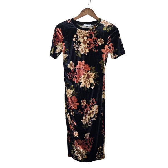 Zara Velvet Floral Midi Dress - Picture 1 of 4